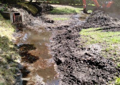 retention pond clean out after